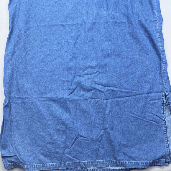 Silhouettes Denim Maxi Dress Womens 20W Short Sleeve‎ Modesty Patchwork Blue - Picture 14 of 16